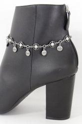 Silver Dark Silver Brown Copper Metal Charm Believe Hope Peace Smile Boot